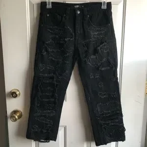 JADED LONDON::JEANS:Ｗ28[RESALE] Jaded London Jeans Women's Size 28 Blue Floral Checkerboard